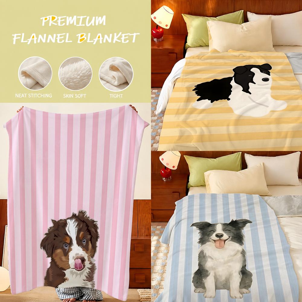 Home Textiles Throw - Patroon Collie Dog Pluche Flanellen Dekbed,