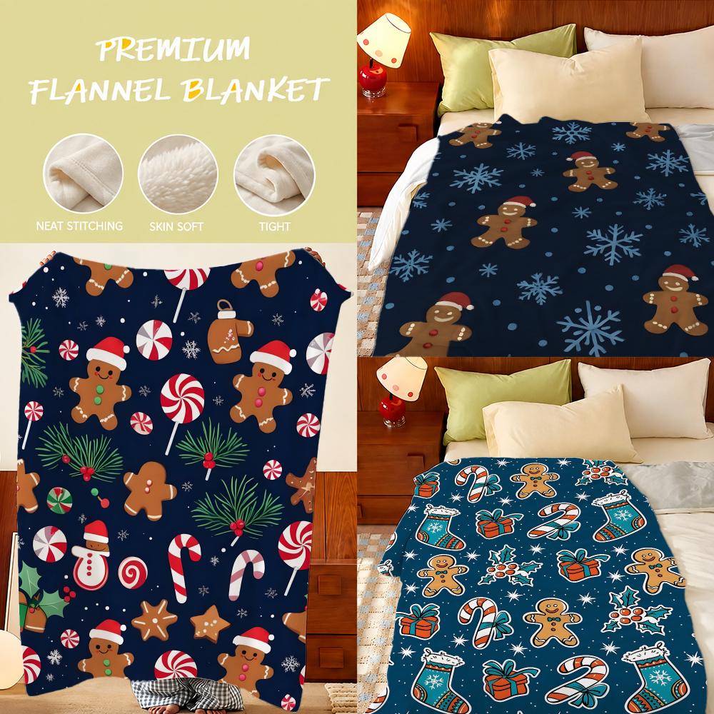 Home Textiles Throw - Kerst Gingerbread Man Pluche Flanellen Dekbed,