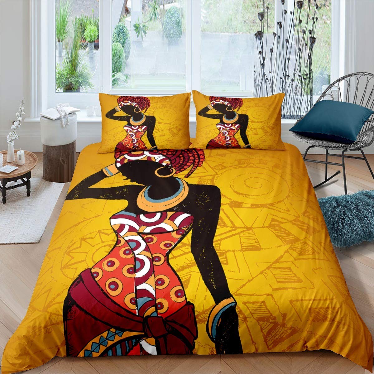 Bed Sheet Microfiber - Afrikaanse vrouw beddengoed set Vintage Afrika