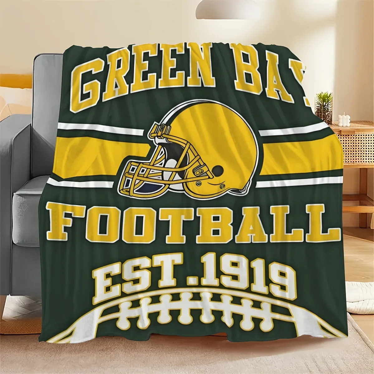 Home Textiles Throw - Zachte voetbalteamdeken Lichtgewicht Green Bay roze