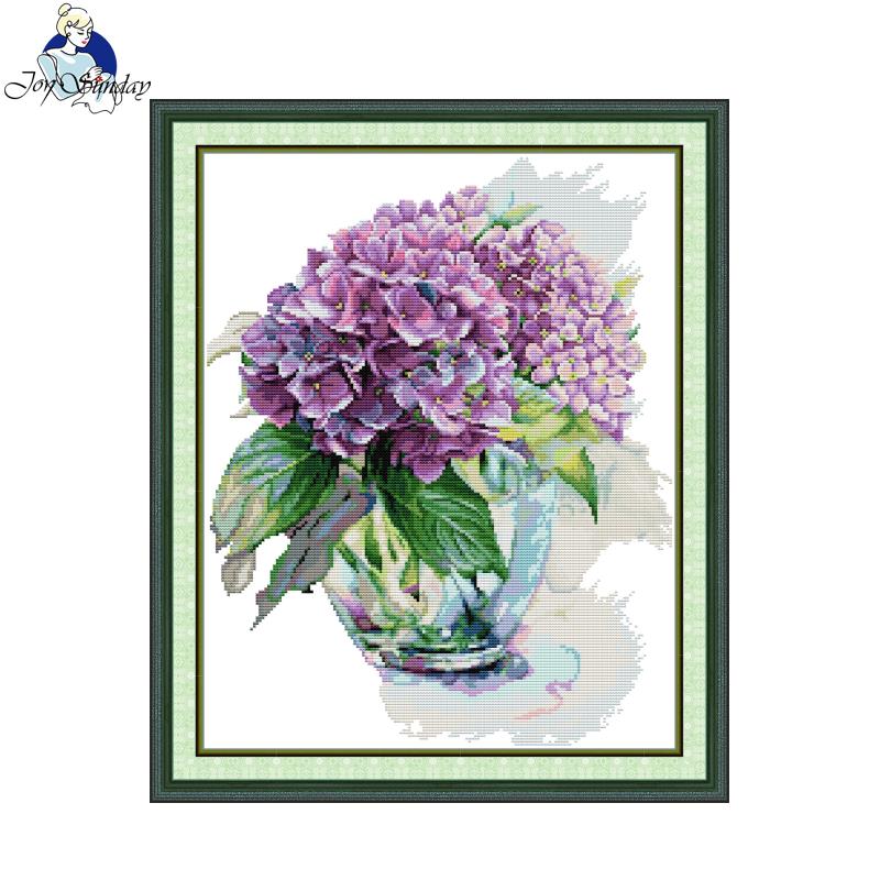 Home Textiles Discount - Vreugde Zondag Borduurpakket Hortensia HD Patroon