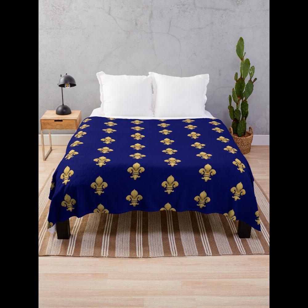 Royal Fleur de Lys Blue Throw  - Home Textiles Throw recensie en prijs