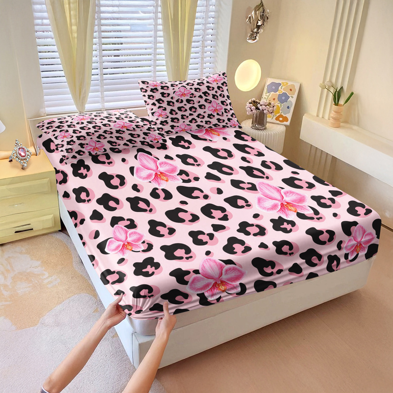 3-delig roze luipaard hoeslake - Bed Sheet Microfiber recensie en prijs