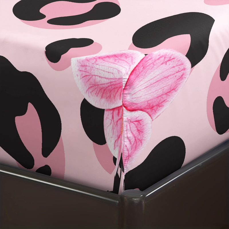 3-delig roze luipaard hoeslake - Bed Sheet Microfiber recensie en prijs