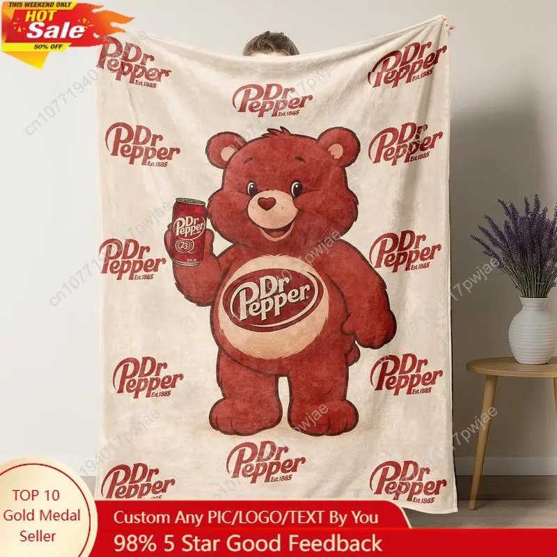 Dr Pepper Bear Flanel Gooi Dek - Home Textiles Throw recensie en prijs
