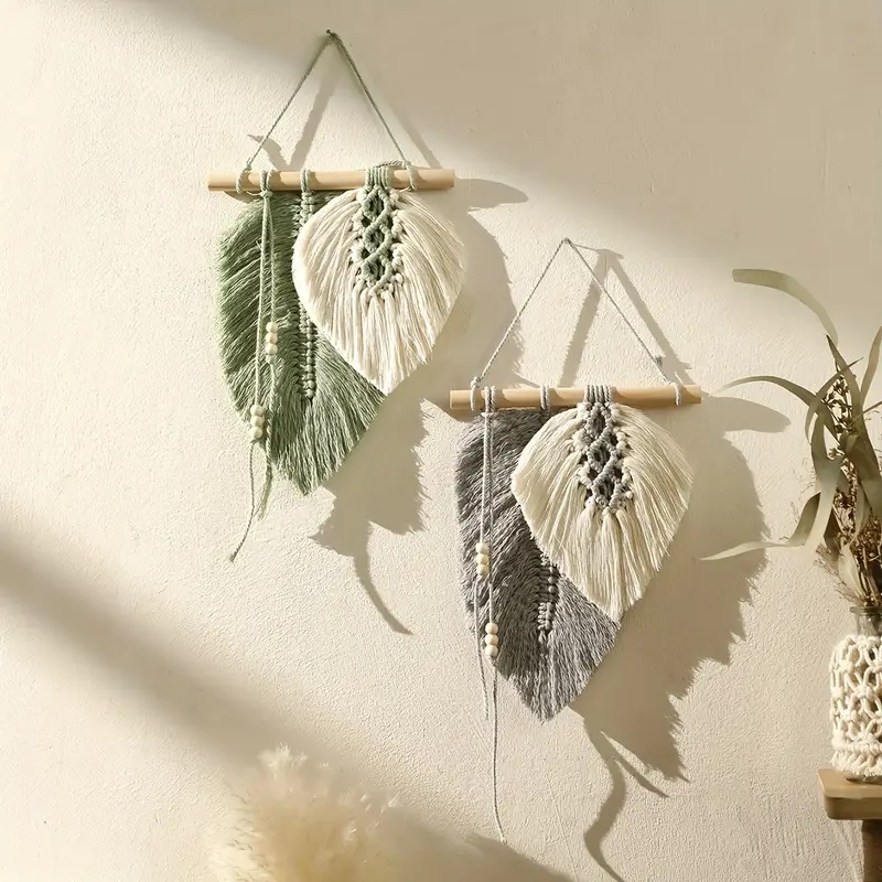 Handgemaakte macrame blad muur - Home Textiles Discount recensie en prijs