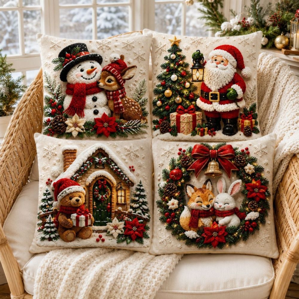 4 stuks 45x45cm Kerstkussenslo - Home Textiles Towel Set recensie en prijs