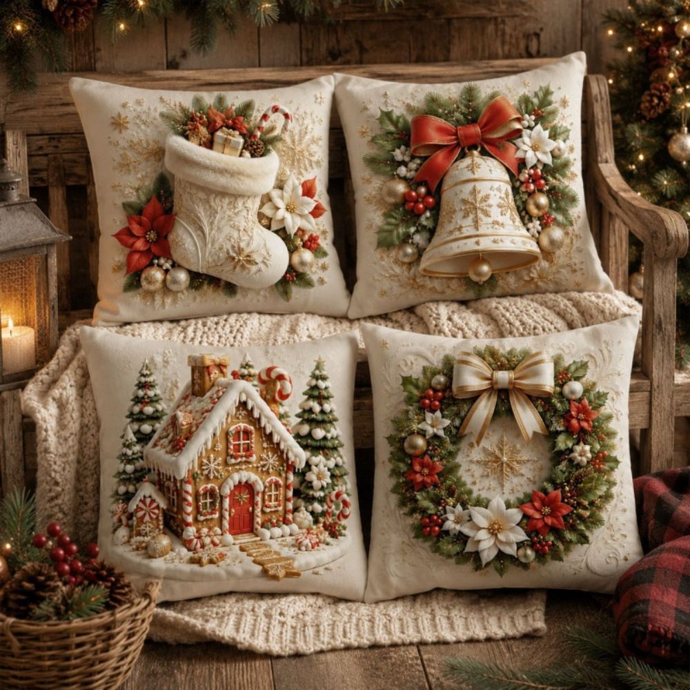 4 stuks 45x45cm Kerstkussenslo - Home Textiles Towel Set recensie en prijs