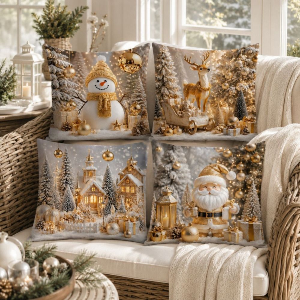 4 stuks 45x45cm Kerstkussenslo - Home Textiles Towel Set recensie en prijs