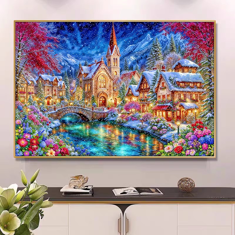 9ct 100x75cm Winter Kerk Bordu - Home Textiles Discount recensie en prijs